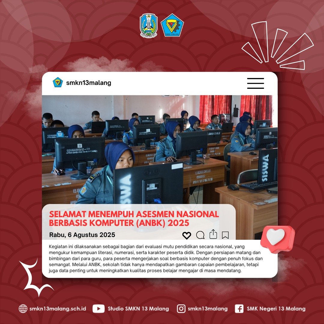 SMKN 13 Malang melaksanakan ANBK 2025 Selama Dua Hari di Laboratorium Komputer