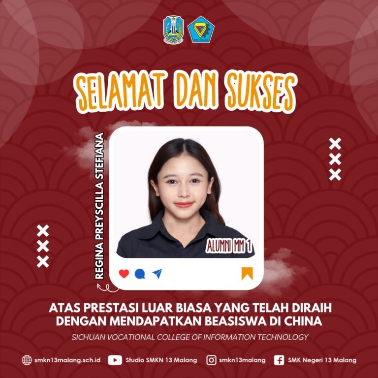 Selamat dan sukses untuk Regina Preyscilla Stefiana!