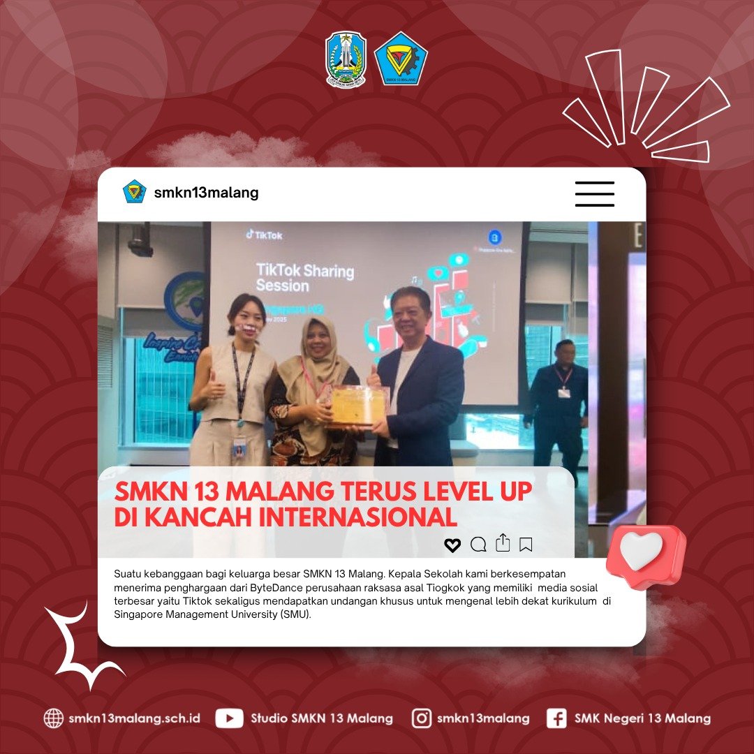 SMKN 13 Malang Raih Penghargaan dari ByteDance dan Dapat Undangan Khusus ke Singapore Management University